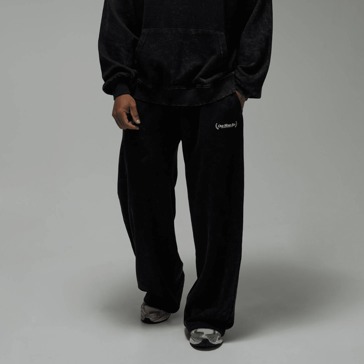 Men's Black Acid Wash 'One More Rep' Joggers from You Know Who's