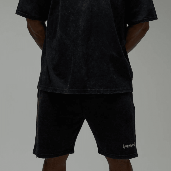 Men's Black Acid Wash 'One More Rep' Shorts from You Know Who's
