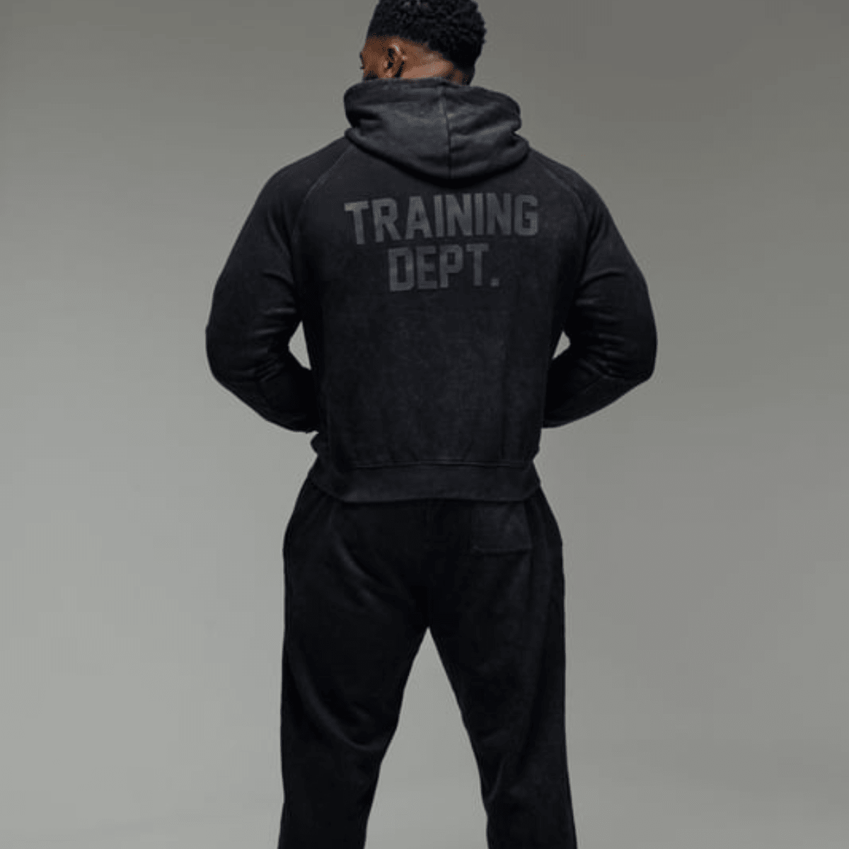 Men's Black Acid Wash Training Dept Hoodie from You Know Who's