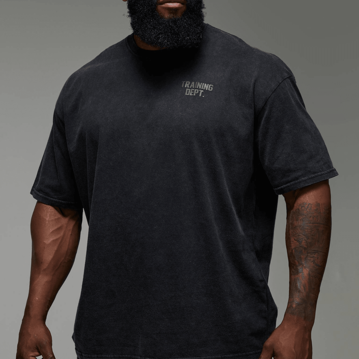 Men's Black Acid Wash Training Dept T-shirt from You Know Who's