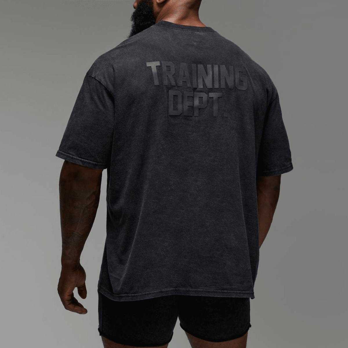 Men's Black Acid Wash Training Dept T-shirt from You Know Who's