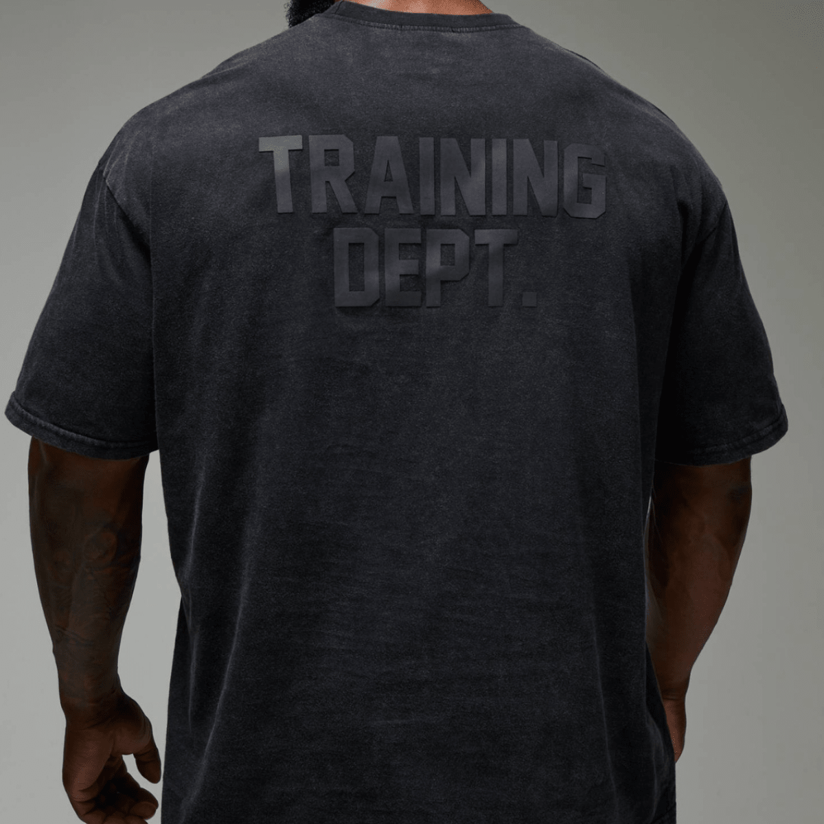 Men's Black Acid Wash Training Dept T-shirt from You Know Who's