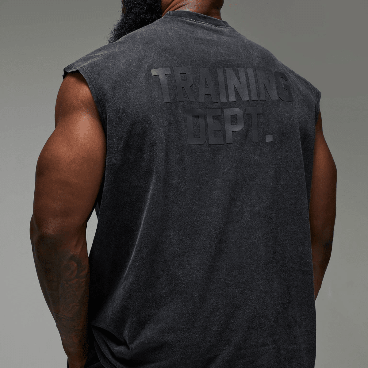 Men's Black Acid Wash Training Dept Vest from You Know Who's