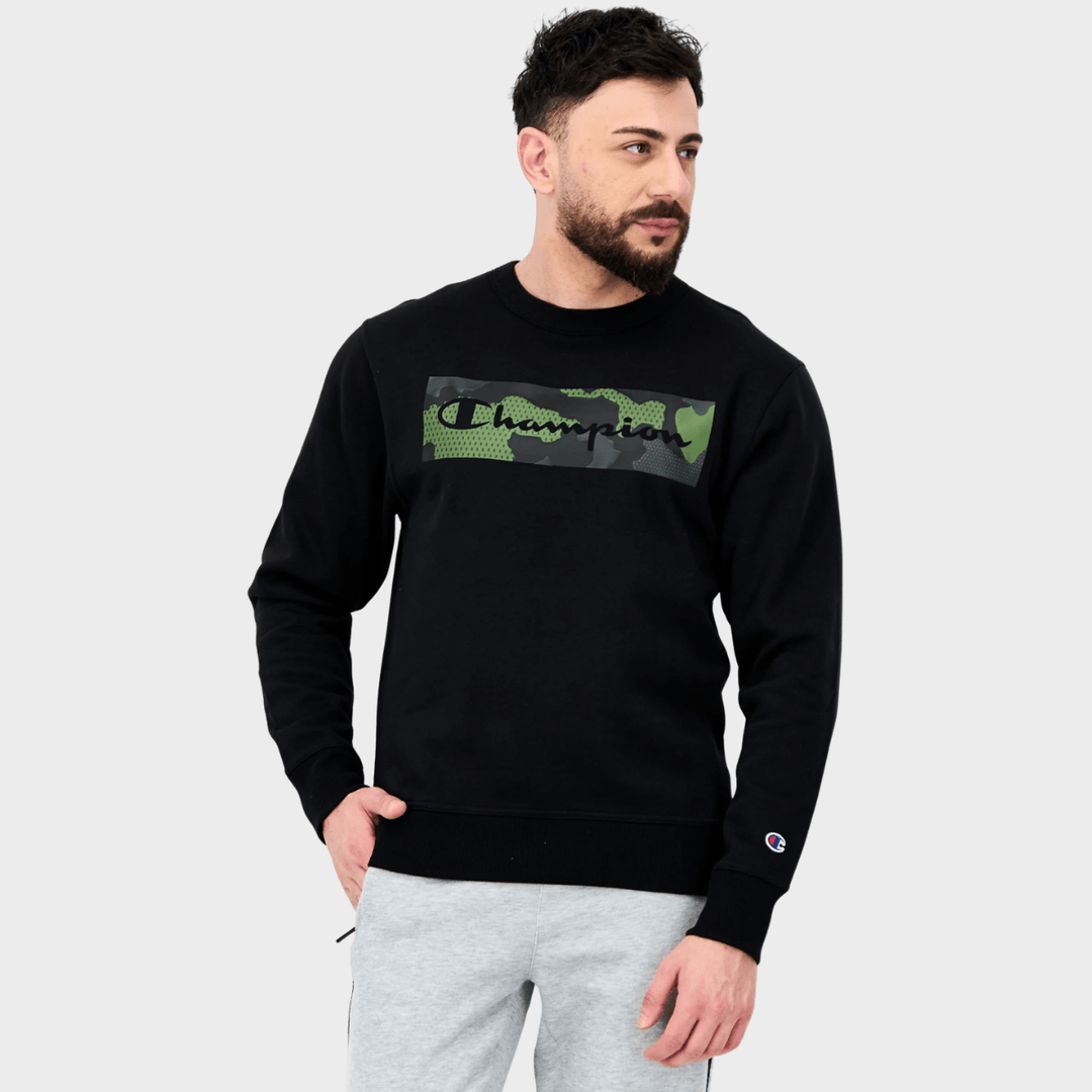 Men's Black Champion Box Logo Sweater from You Know Who's