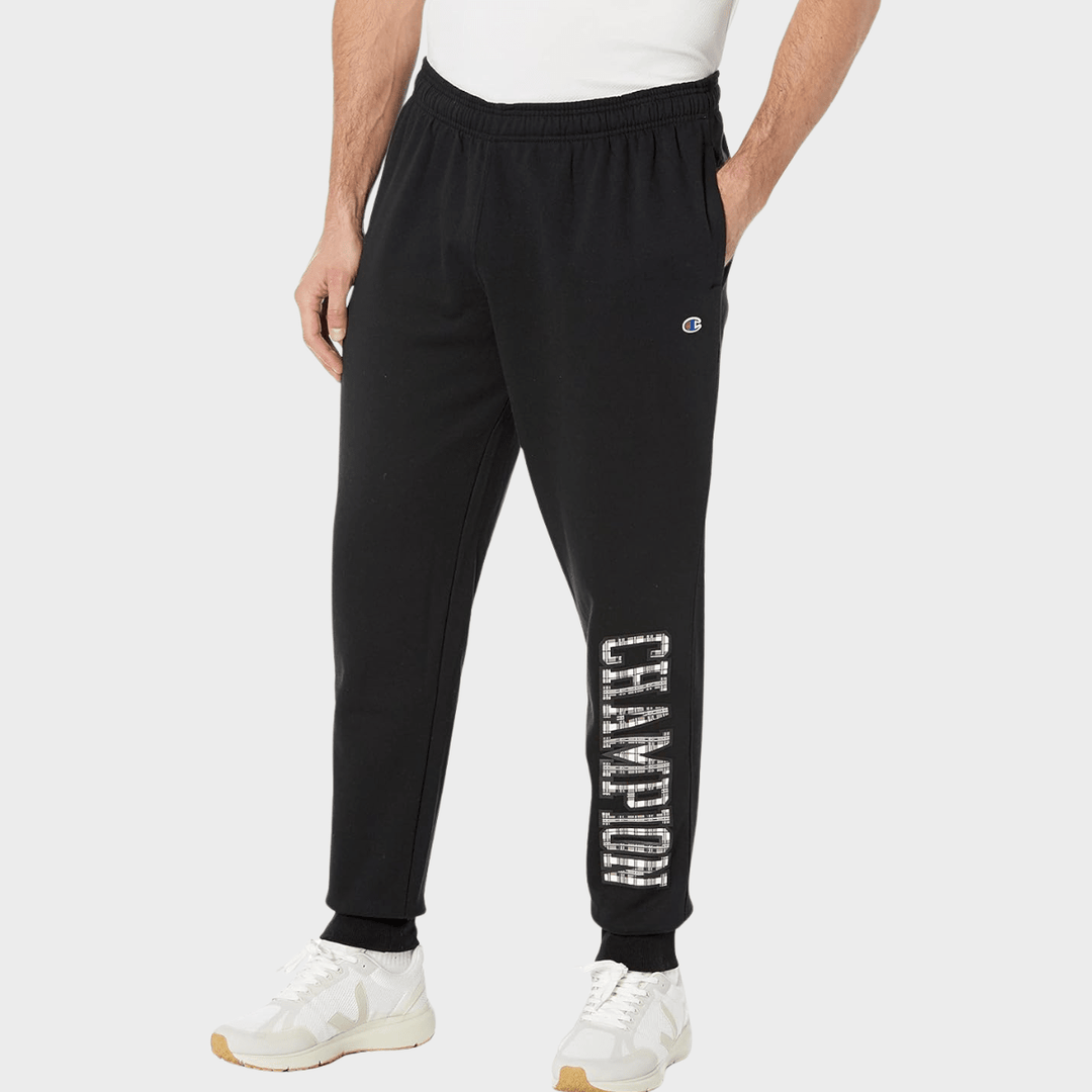Men's Black Champion Rubber Print Jogger from You Know Who's