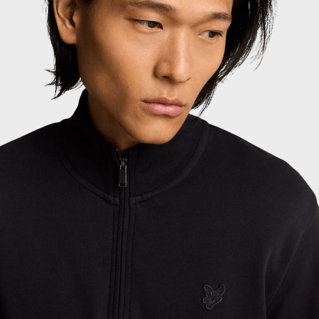 Mens Black Lyle & Scott 1/4 Zip Tonal Badge from You Know Who's