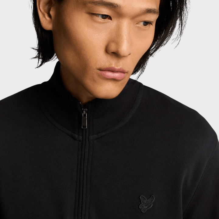 Mens Black Lyle & Scott 1/4 Zip Tonal Badge from You Know Who's