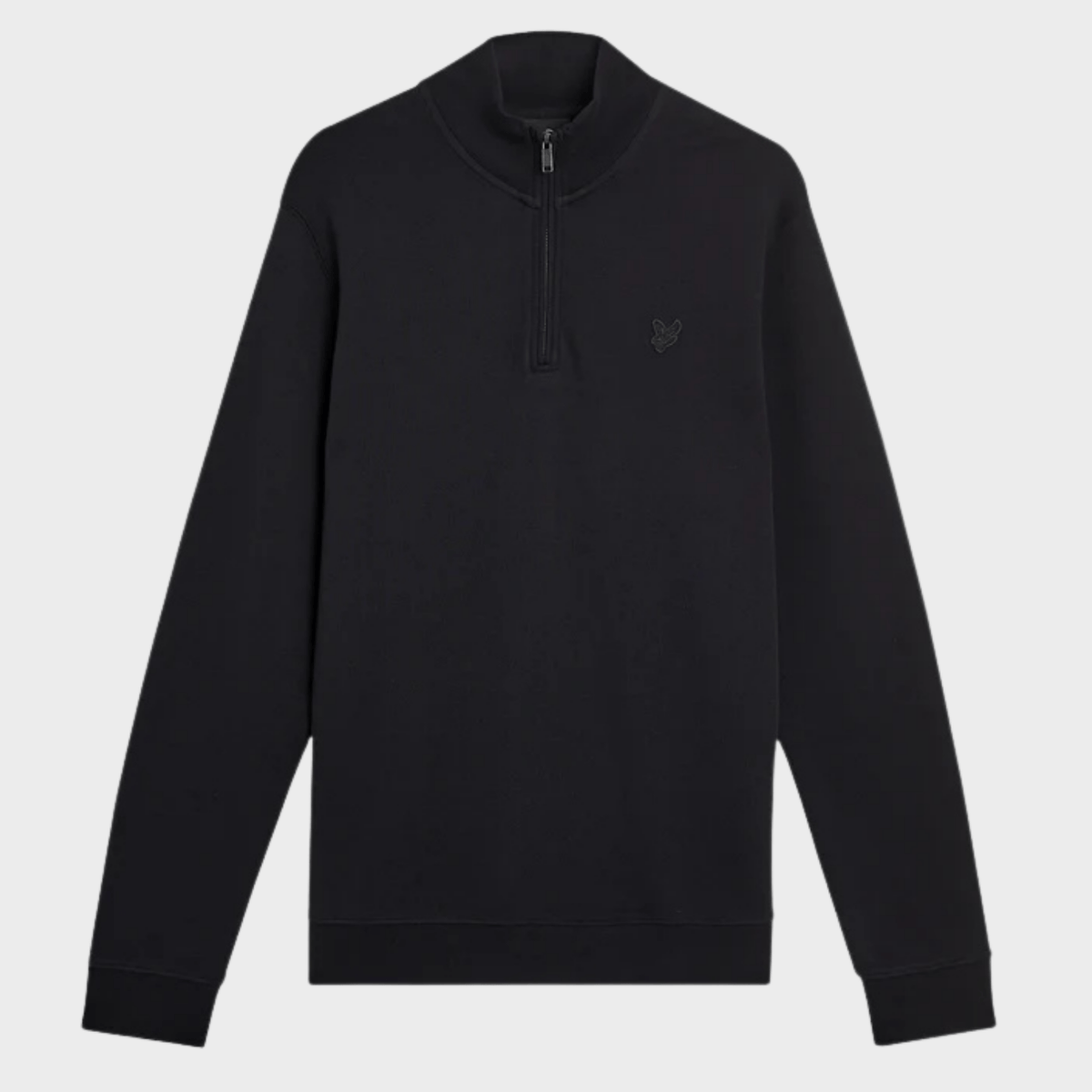 Mens Black Lyle & Scott 1/4 Zip Tonal Badge