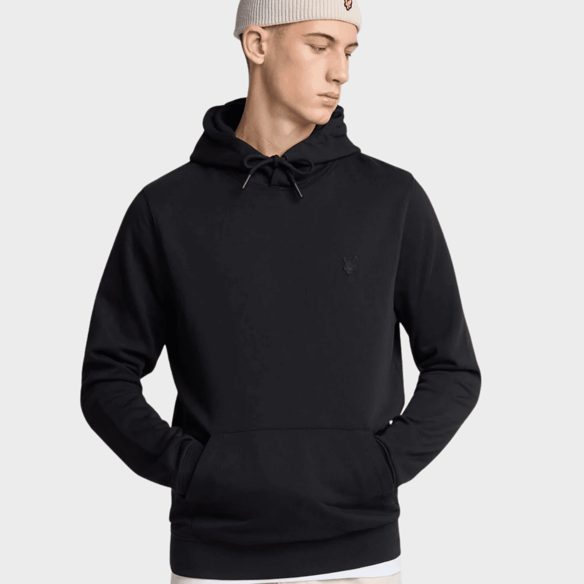 Mens Black Lyle & Scott Tonal Badge Hoodie from You Know Who's
