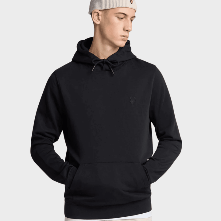 Mens Black Lyle & Scott Tonal Badge Hoodie from You Know Who's