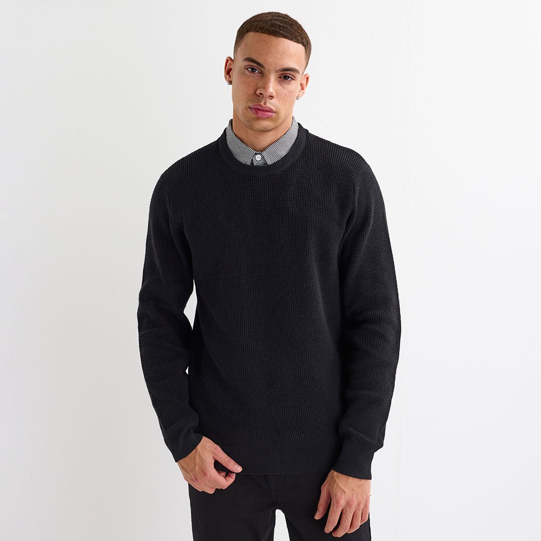 Men's Black Mock Shirt Jumper from You Know Who's