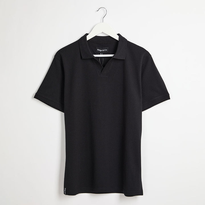 Mens Black Popcorn Text Polo from You Know Who's