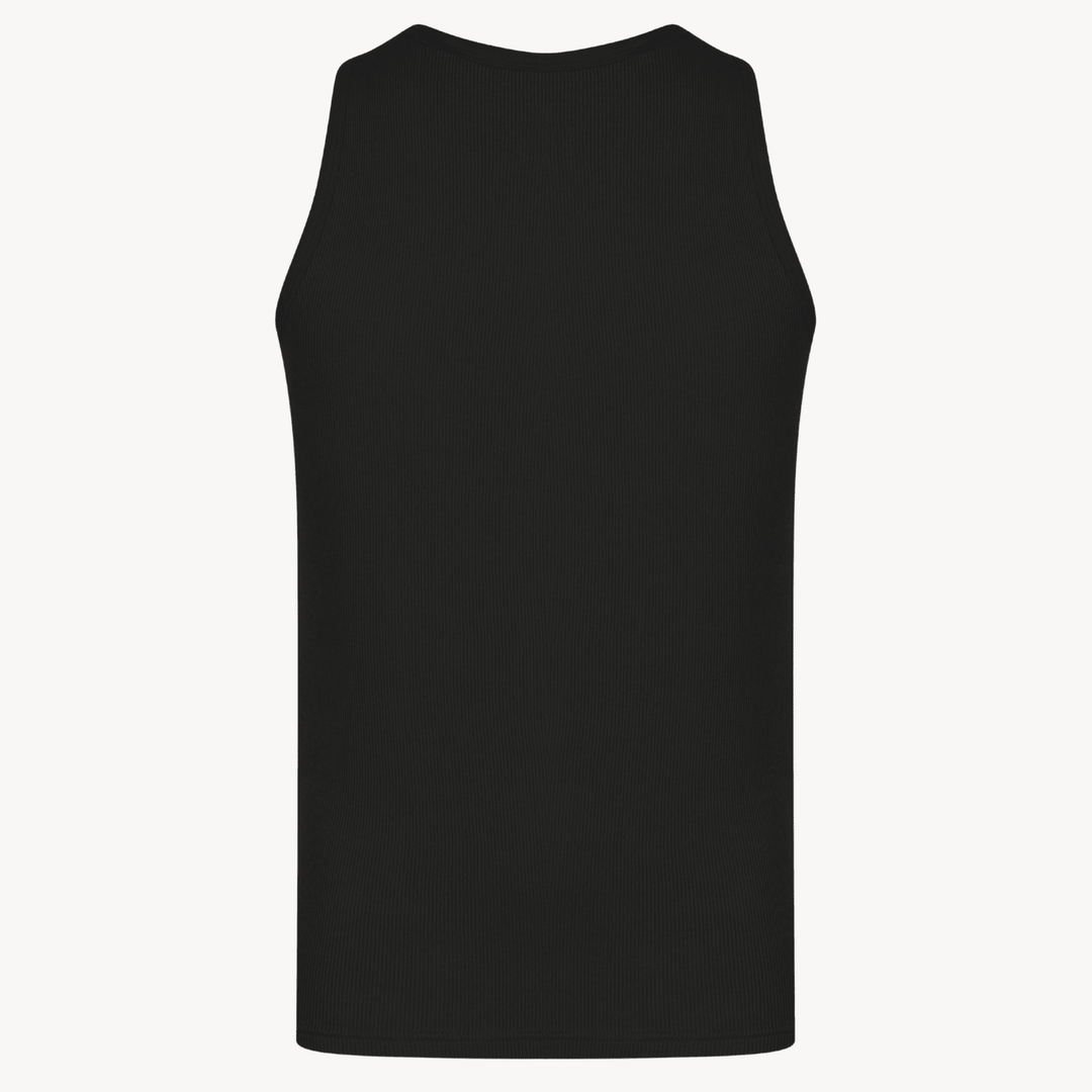 Mens Black Ribbed Vest from You Know Who's