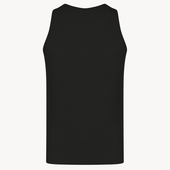 Mens Black Ribbed Vest from You Know Who's