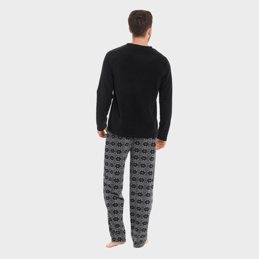 Mens Black Stag Fleece Pyjamas from You Know Who's