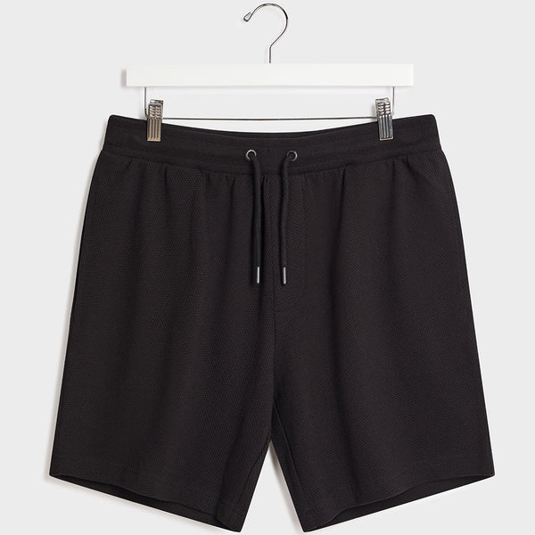 Mens Black Textured Popcorn Shorts from You Know Who's