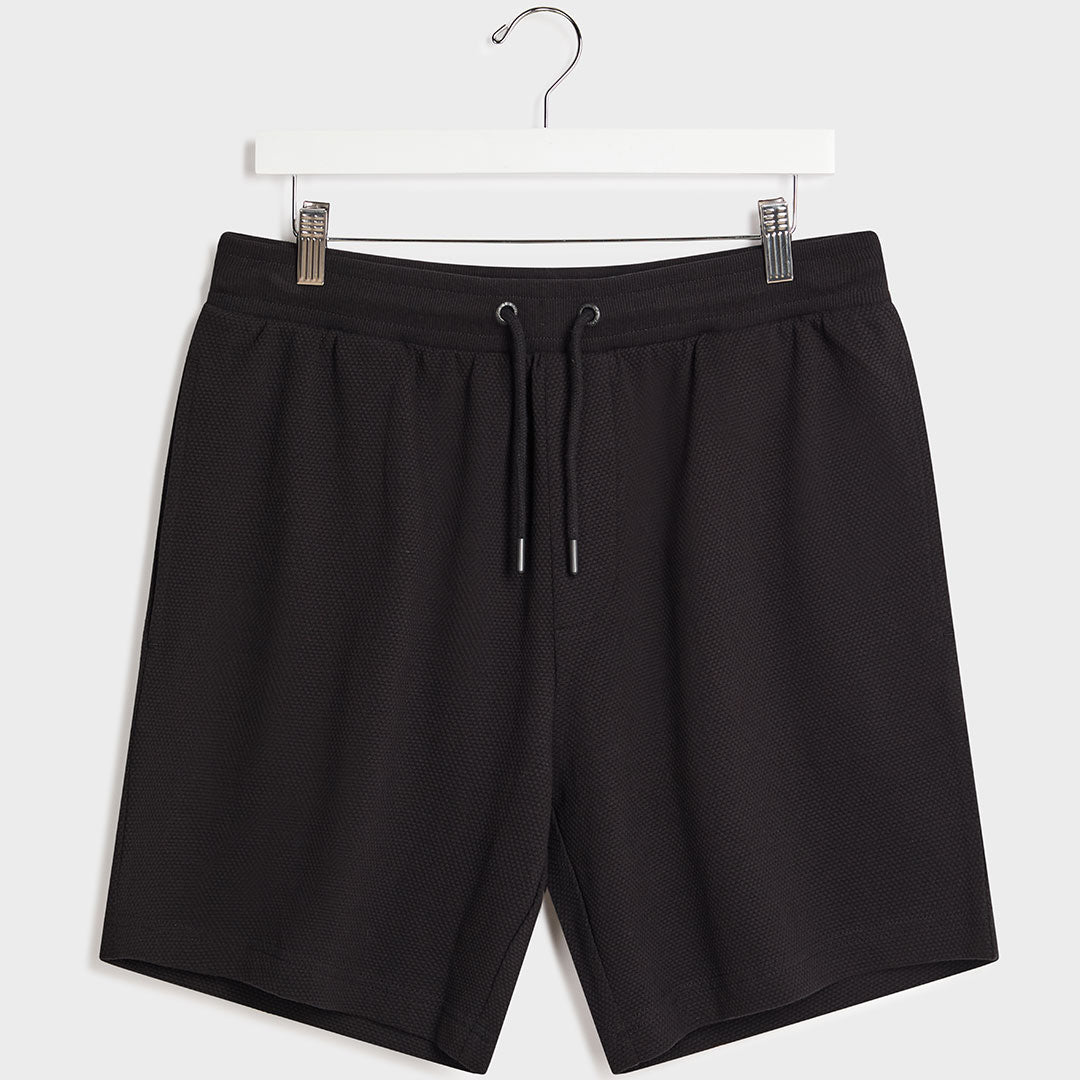 Mens Black Textured Popcorn Shorts from You Know Who's