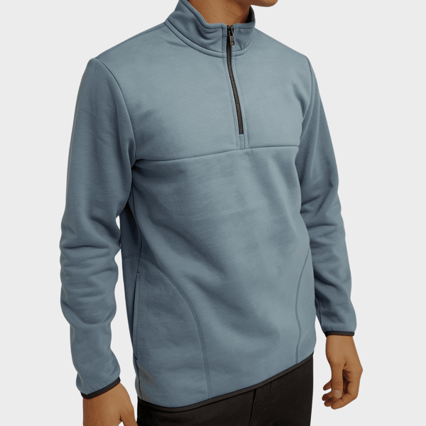 Mens Blue Brushed Lined 1/4 Zip from You Know Who's