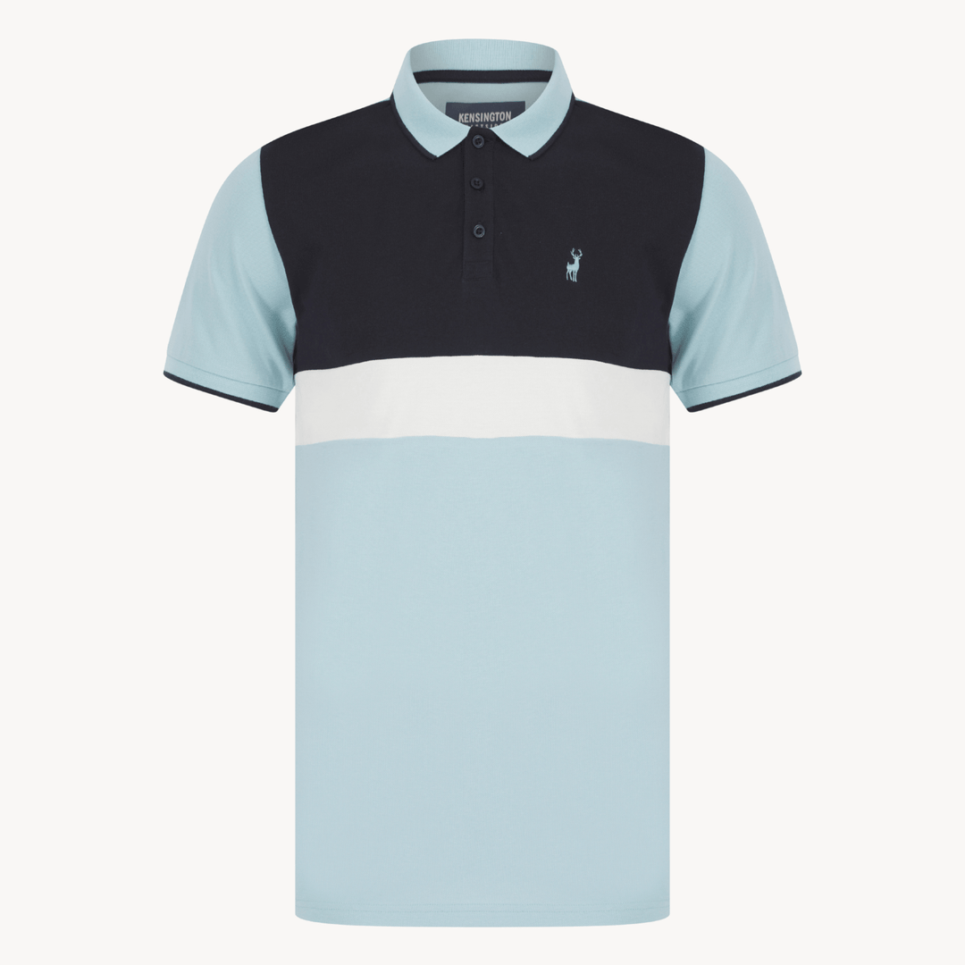 Mens Blue Colour Block Polo from You Know Who's