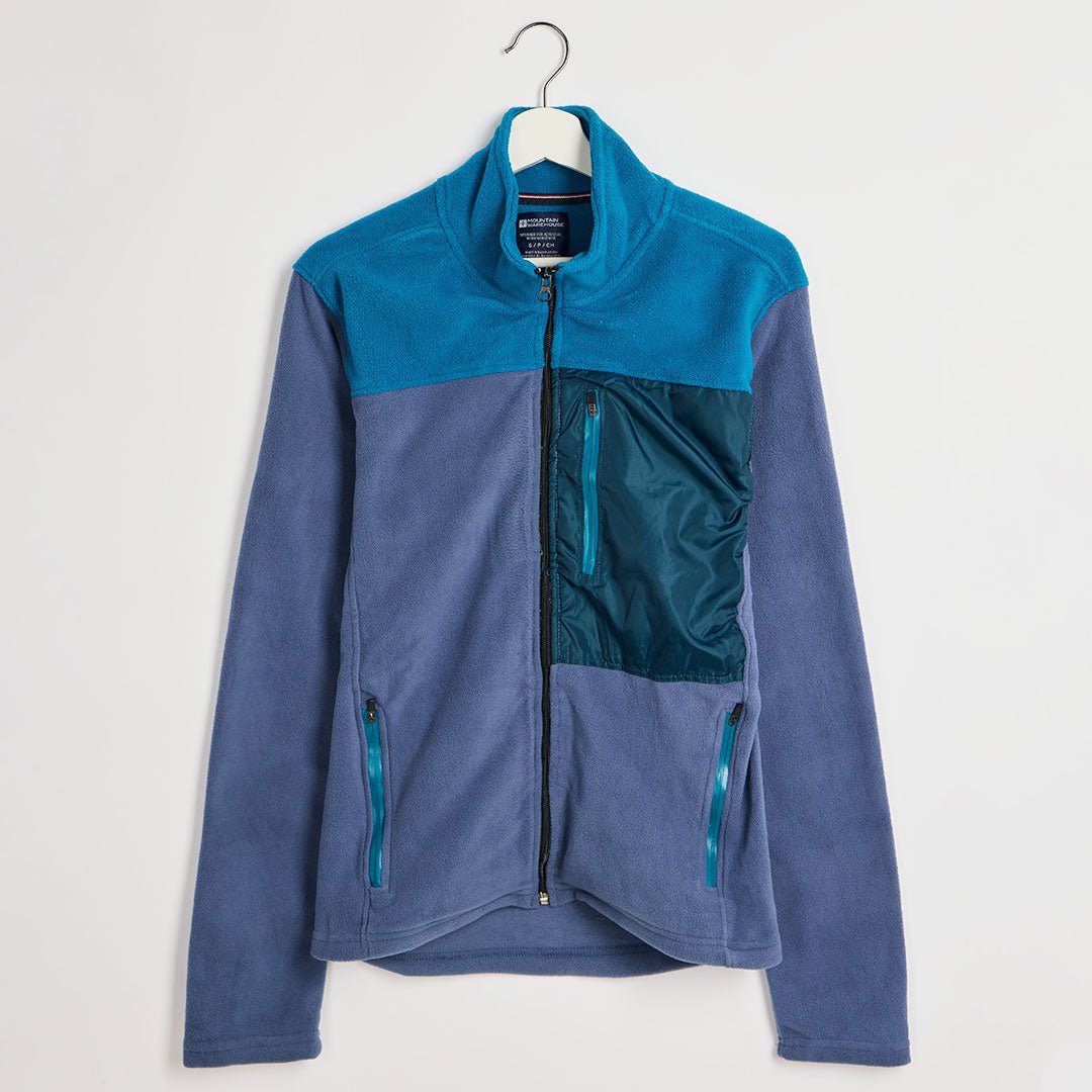 Mens Blue Mix Colour Block Fleece from You Know Who's