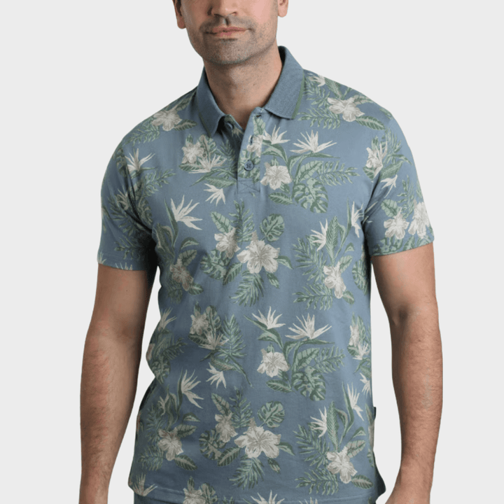 Mens Blue Print Polo from You Know Who's