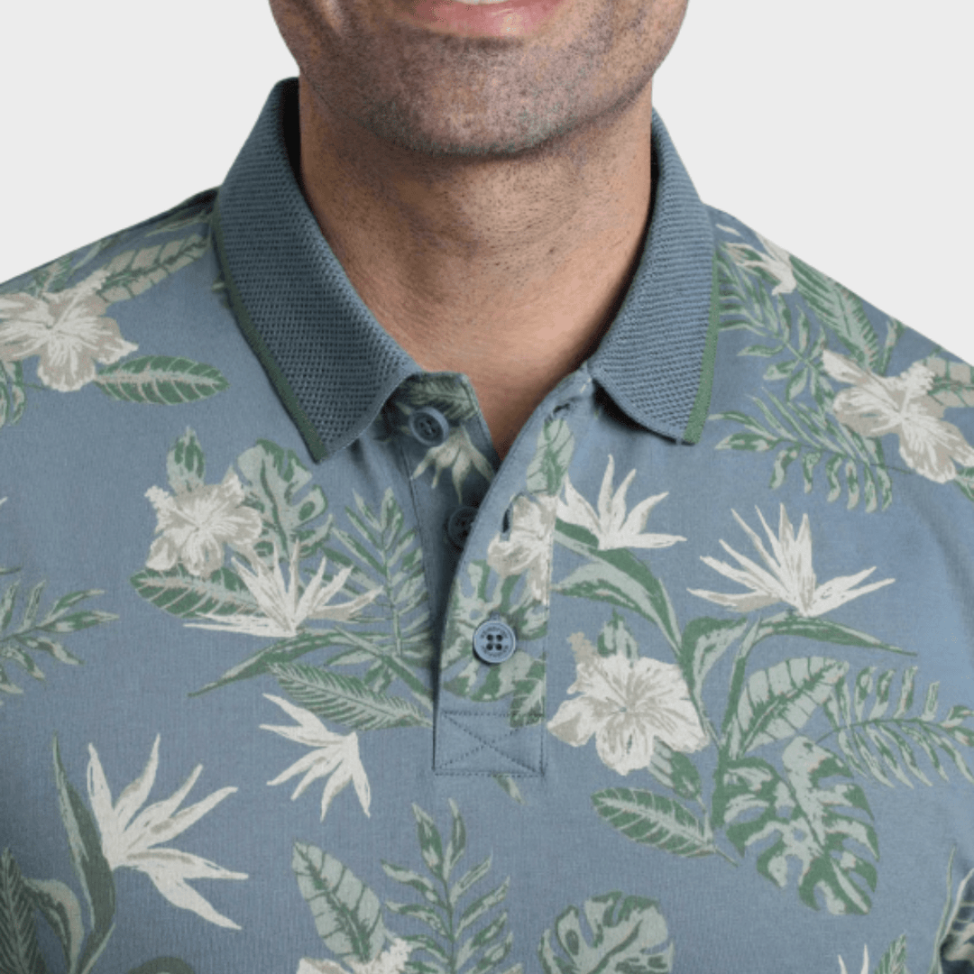 Mens Blue Print Polo from You Know Who's