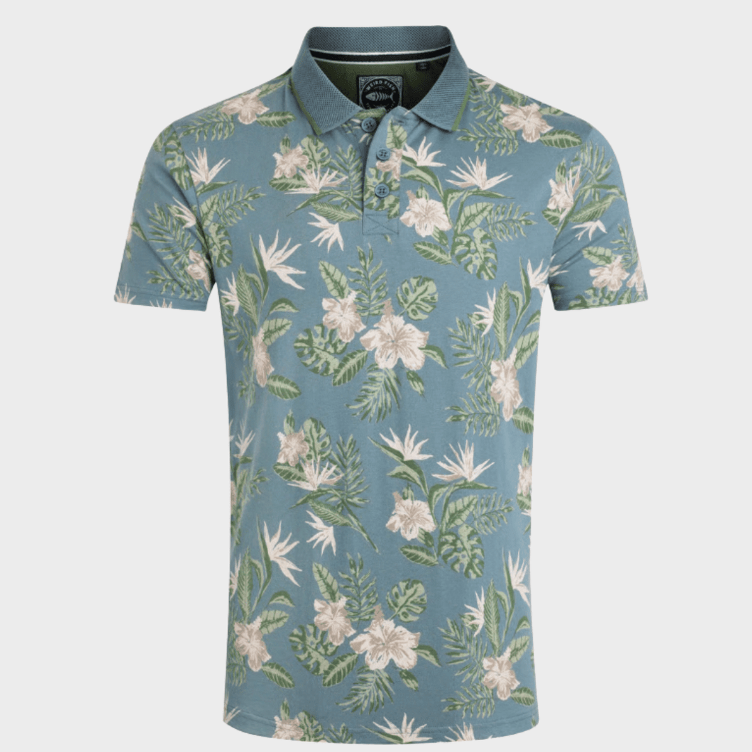 Mens Blue Print Polo from You Know Who's