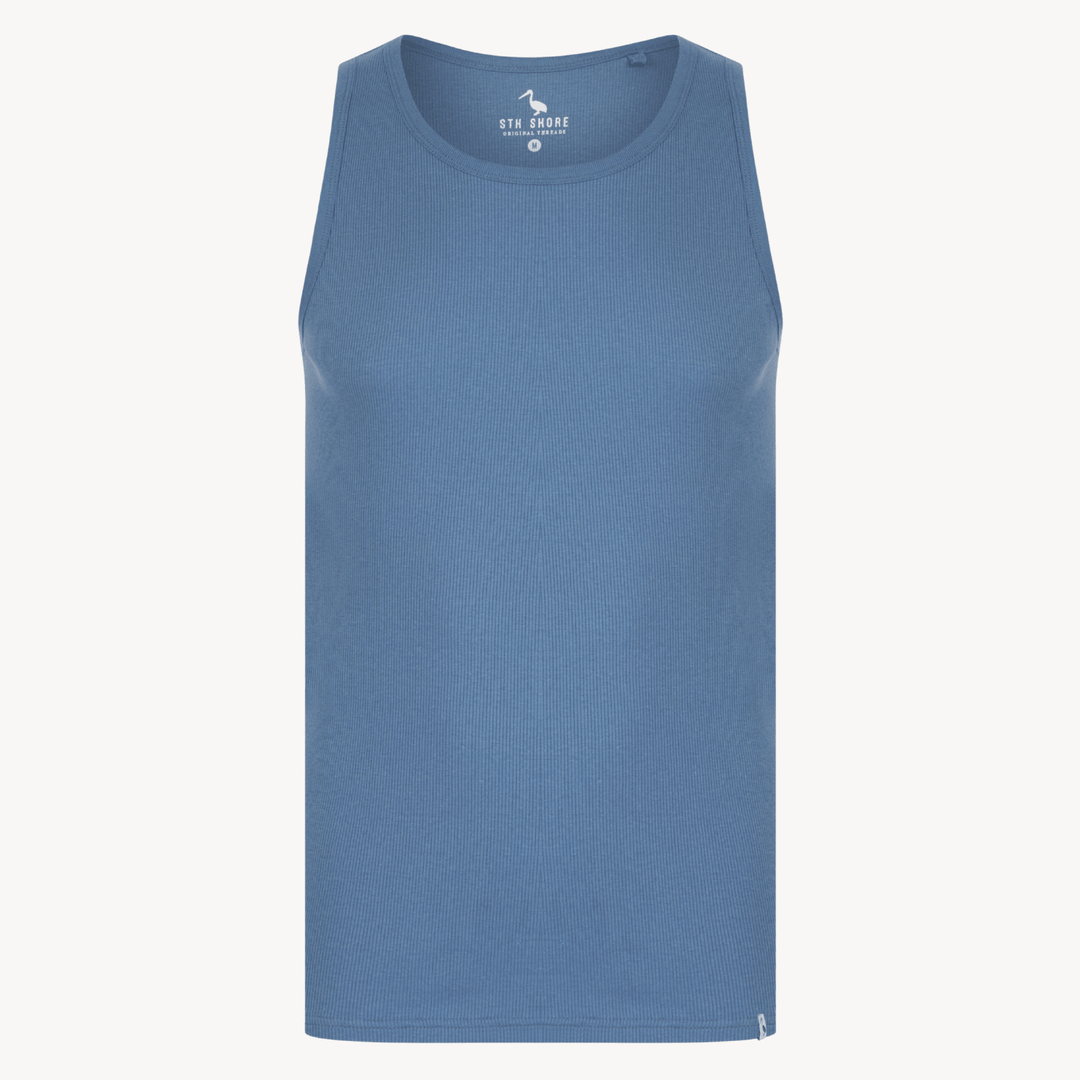 Mens Blue Ribbed Vest from You Know Who's