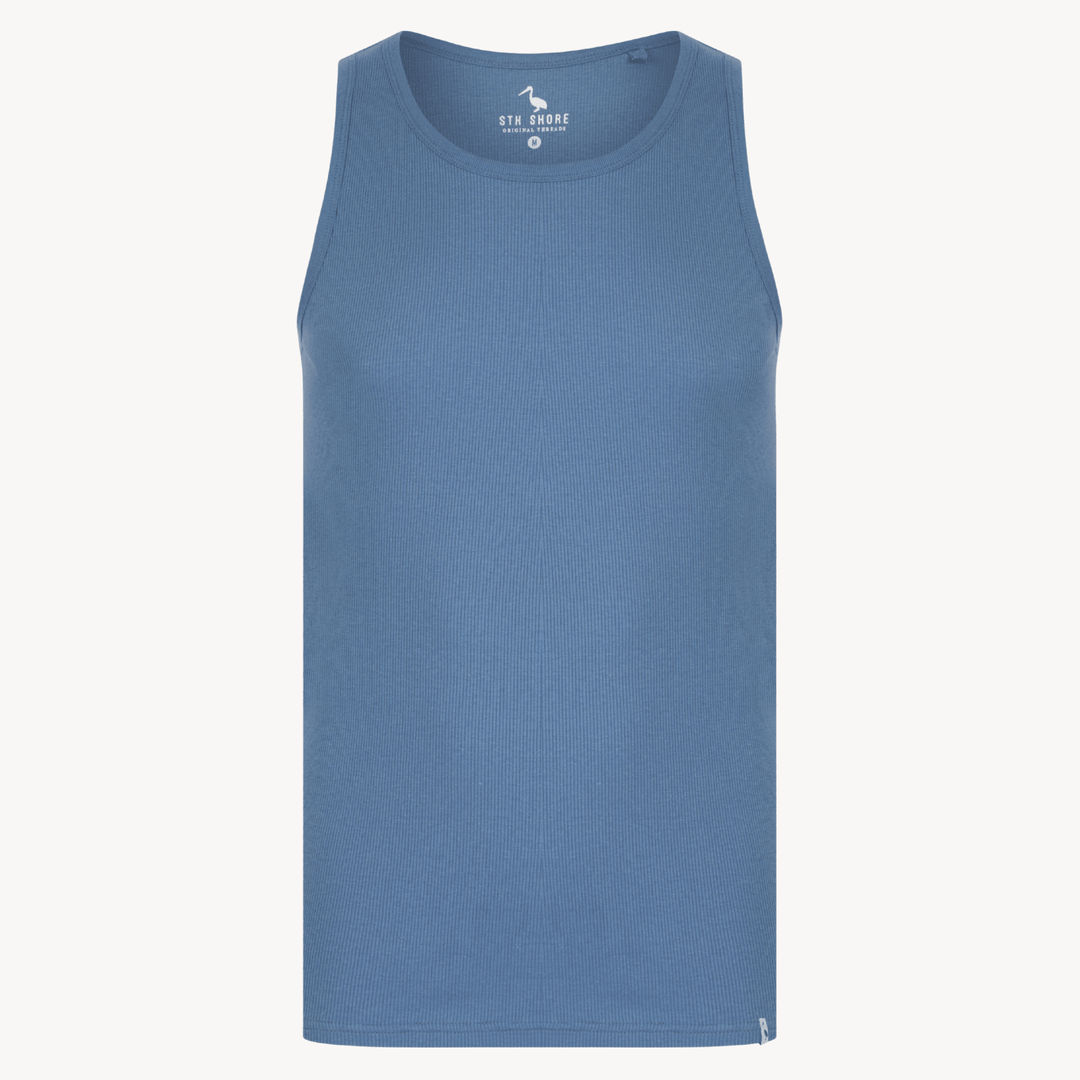 Mens Blue Ribbed Vest from You Know Who's