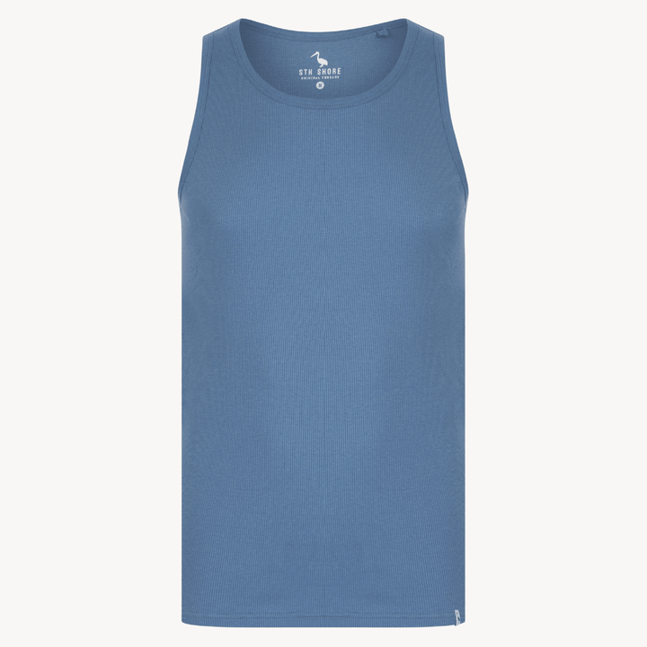 Mens Blue Ribbed Vest from You Know Who's