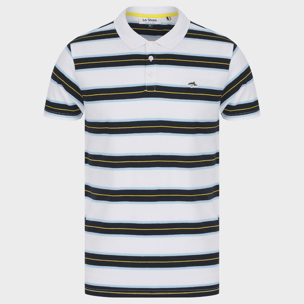 Men's Bluebell Striped Le Shark Polo from You Know Who's