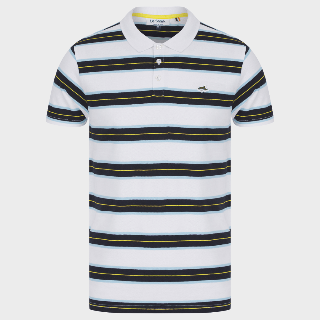 Men's Bluebell Striped Le Shark Polo from You Know Who's