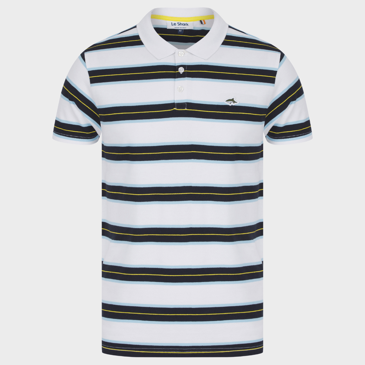 Men's Bluebell Striped Le Shark Polo from You Know Who's