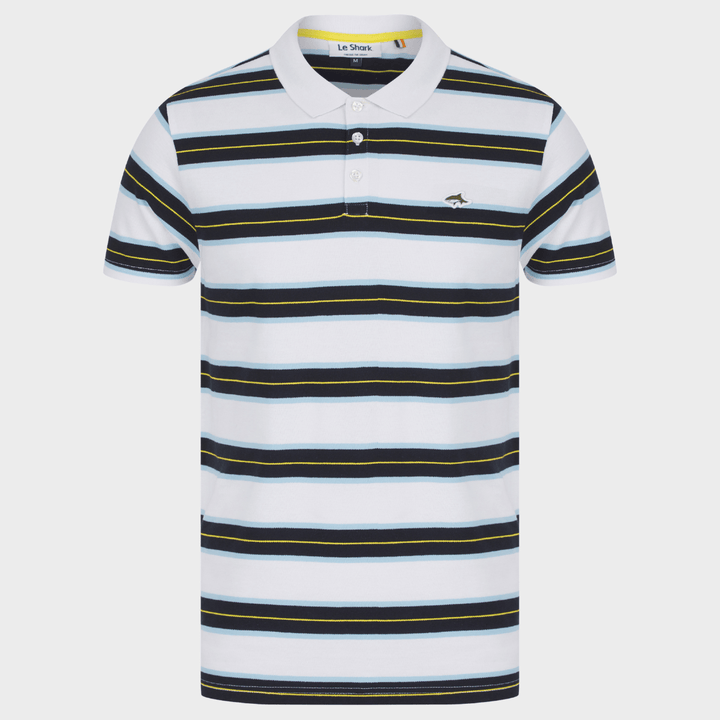 Men's Bluebell Striped Le Shark Polo from You Know Who's