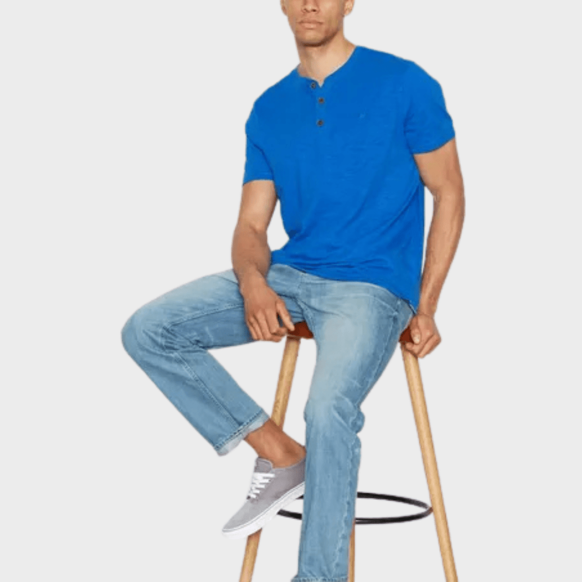 Men's Bright Blue 3 Button Shirt from You Know Who's