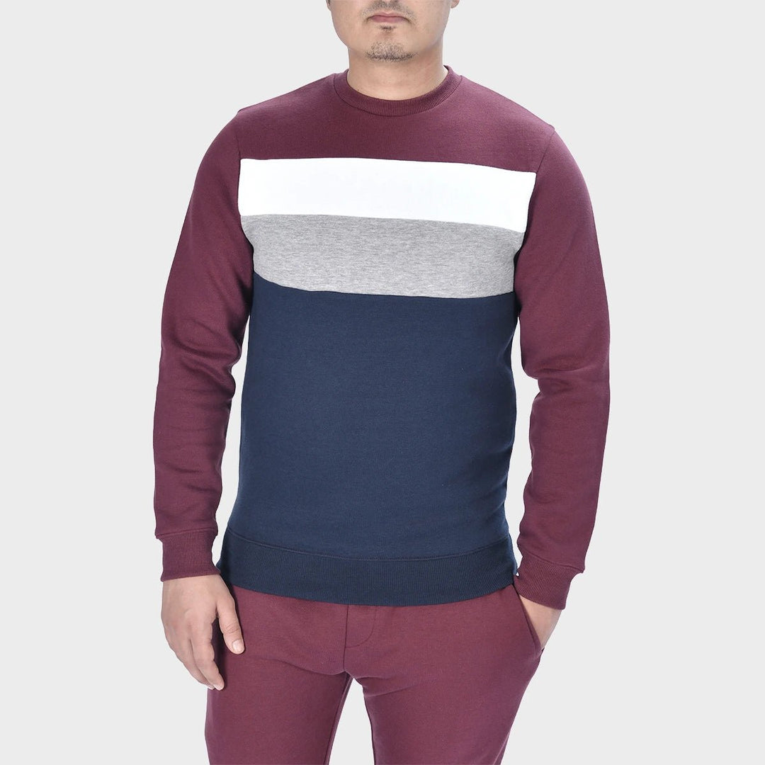 Mens Burgundy Block Sweater from You Know Who's