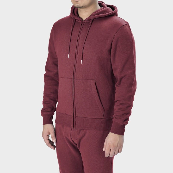 Mens Burgundy Zip Hoodie from You Know Who's