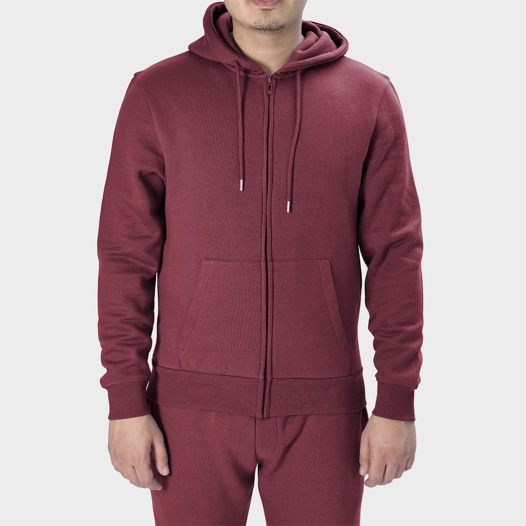 Mens Burgundy Zip Hoodie from You Know Who's