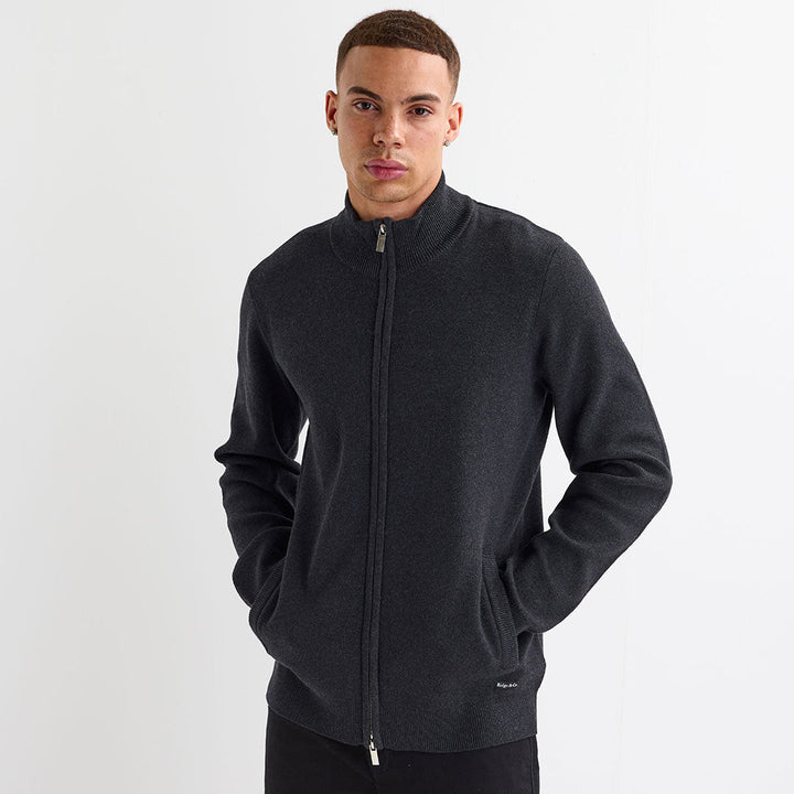 Mens Charcoal Knitted Zipper from You Know Who's