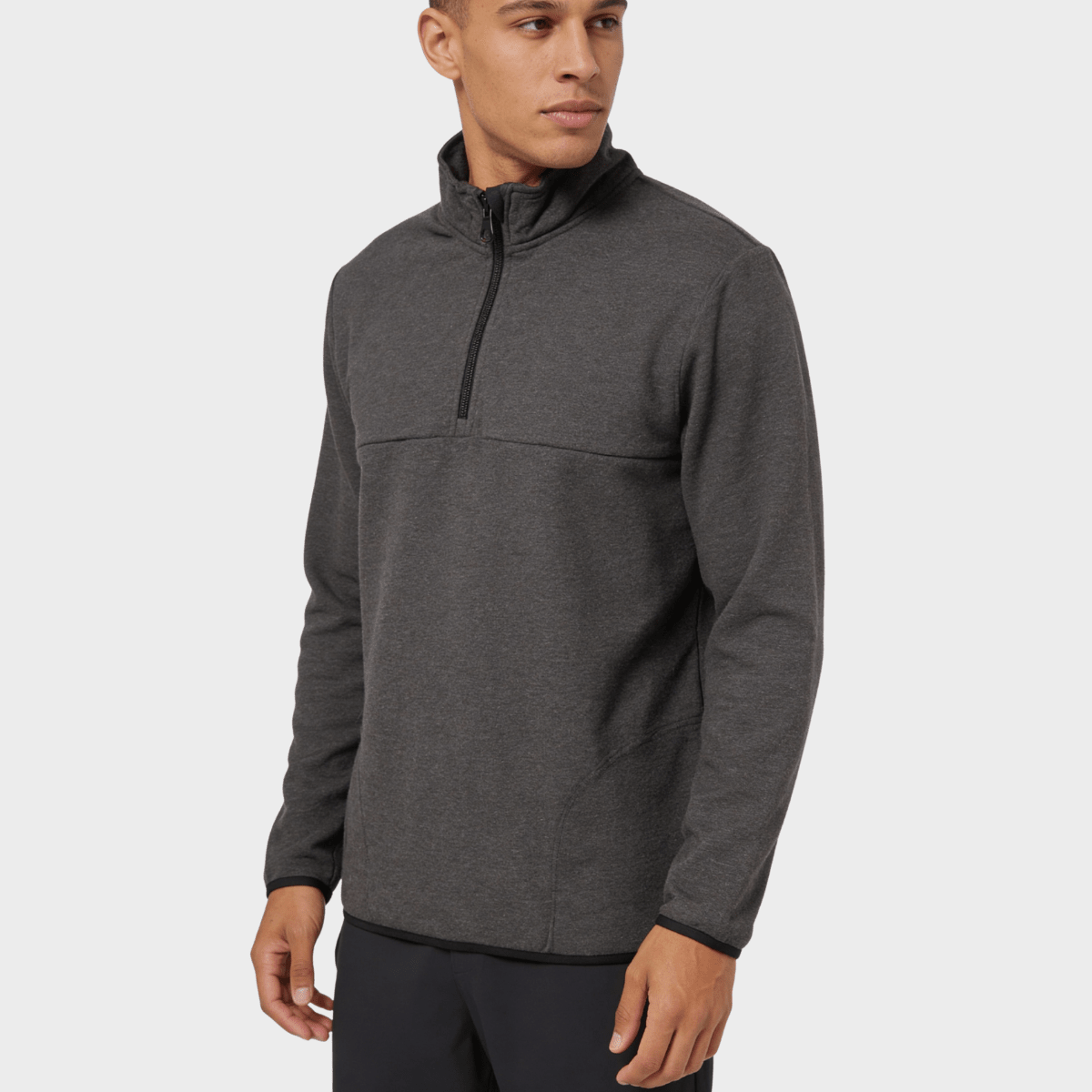 Mens Charcoal Marled Brushed Lined 1/4 Zip from You Know Who's