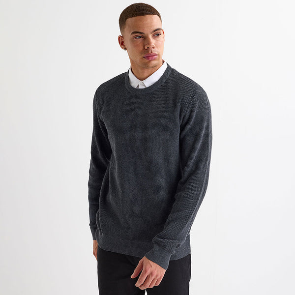 Men's Charcoal Mock Shirt Jumper from You Know Who's