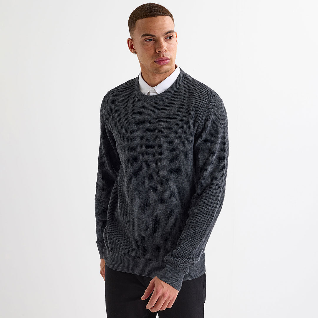 Men's Charcoal Mock Shirt Jumper from You Know Who's