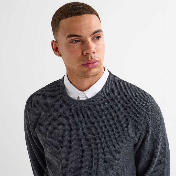 Men's Charcoal Mock Shirt Jumper from You Know Who's