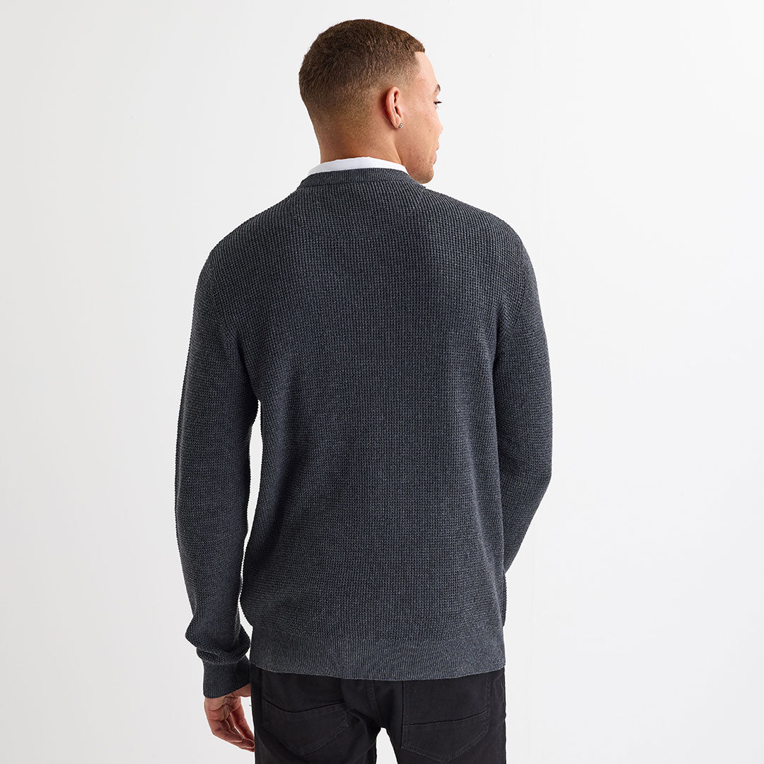 Men's Charcoal Mock Shirt Jumper from You Know Who's