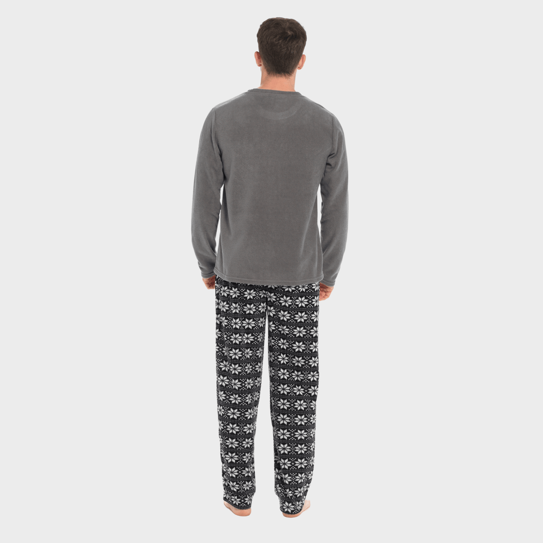 Mens Charcoal Stag Fleece Pyjamas from You Know Who's