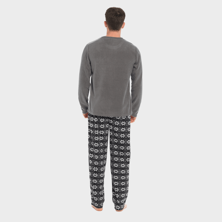 Mens Charcoal Stag Fleece Pyjamas from You Know Who's