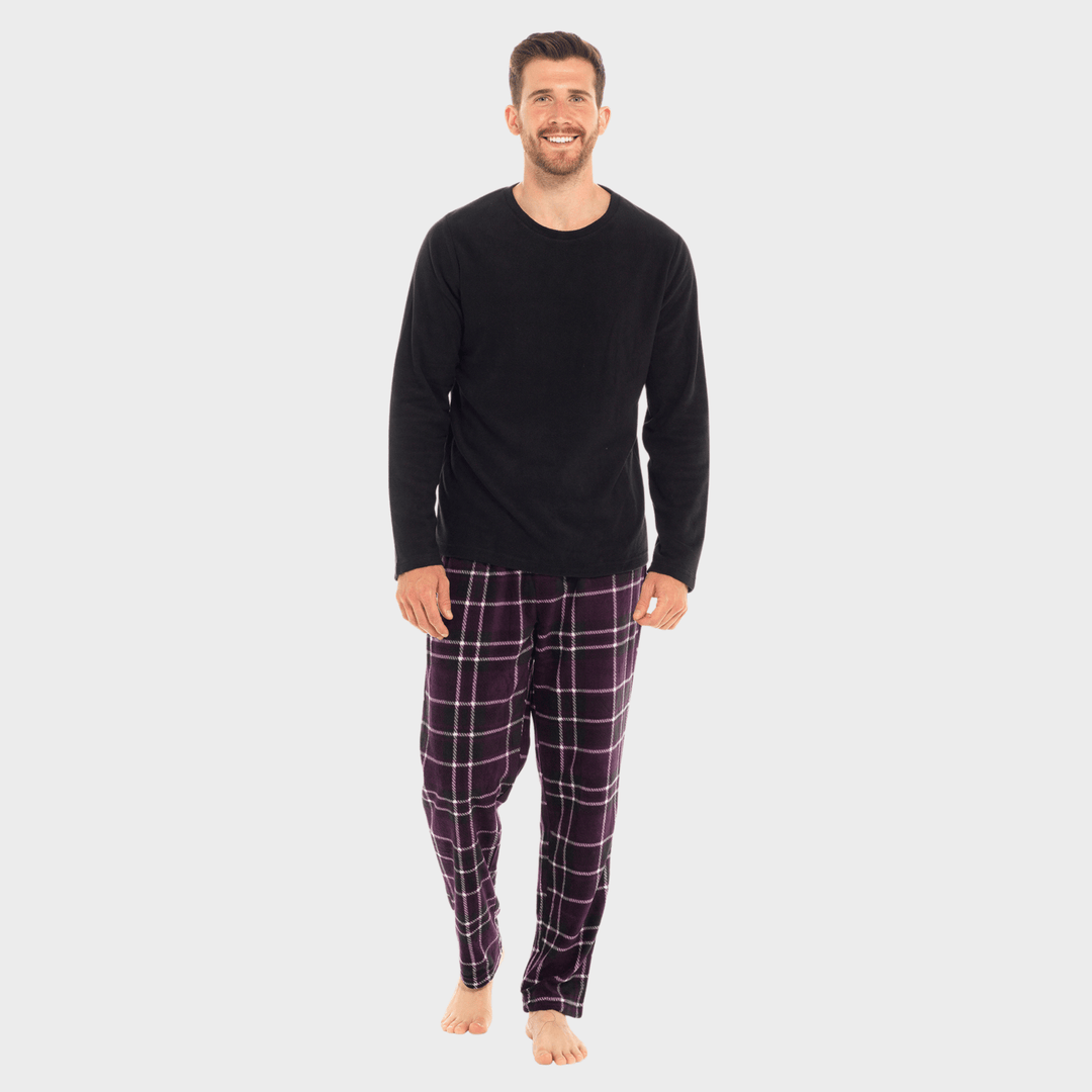 Mens Checked Fleece Pyjamas from You Know Who's