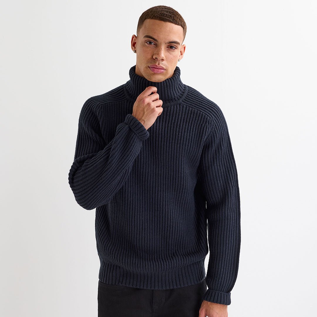 Mens Chunky Ribbed Polo Neck from You Know Who's