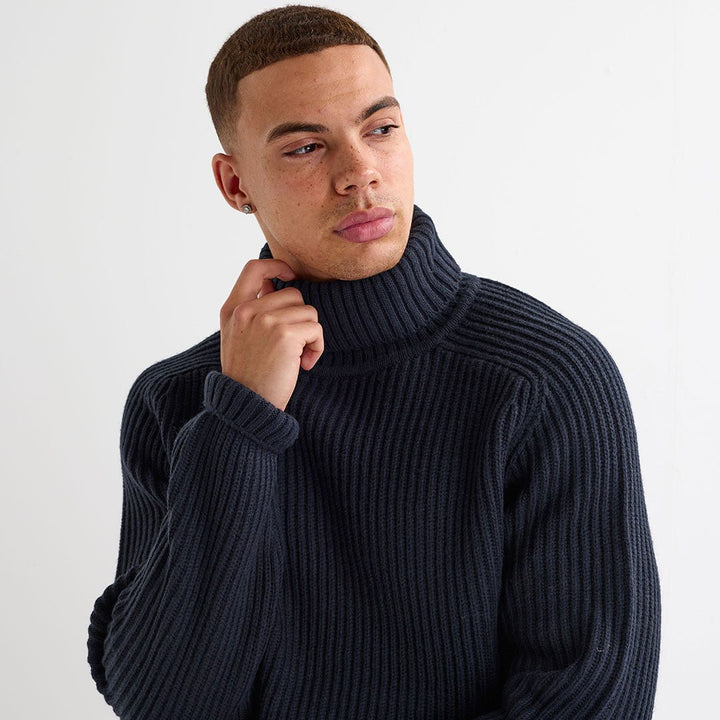 Mens Chunky Ribbed Polo Neck from You Know Who's
