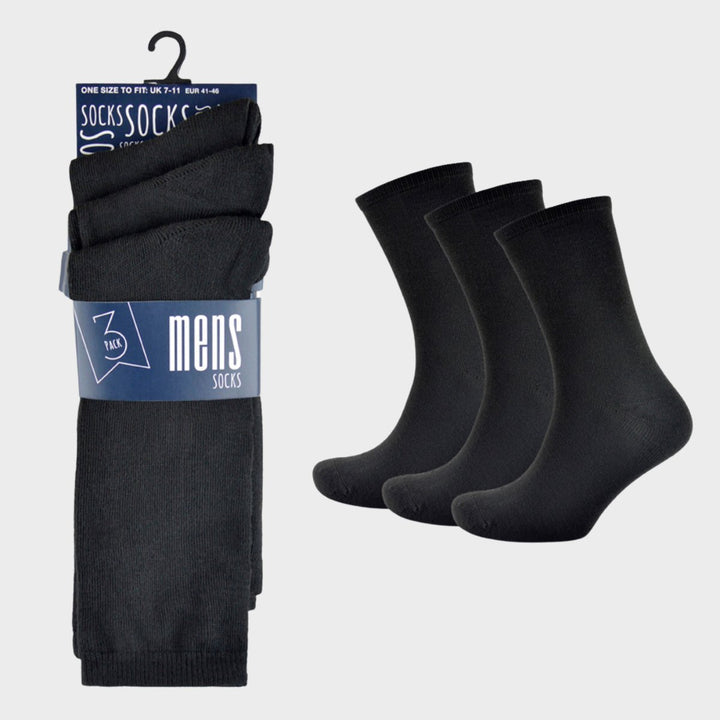 Men`s Classic 3pk Black Socks from You Know Who's